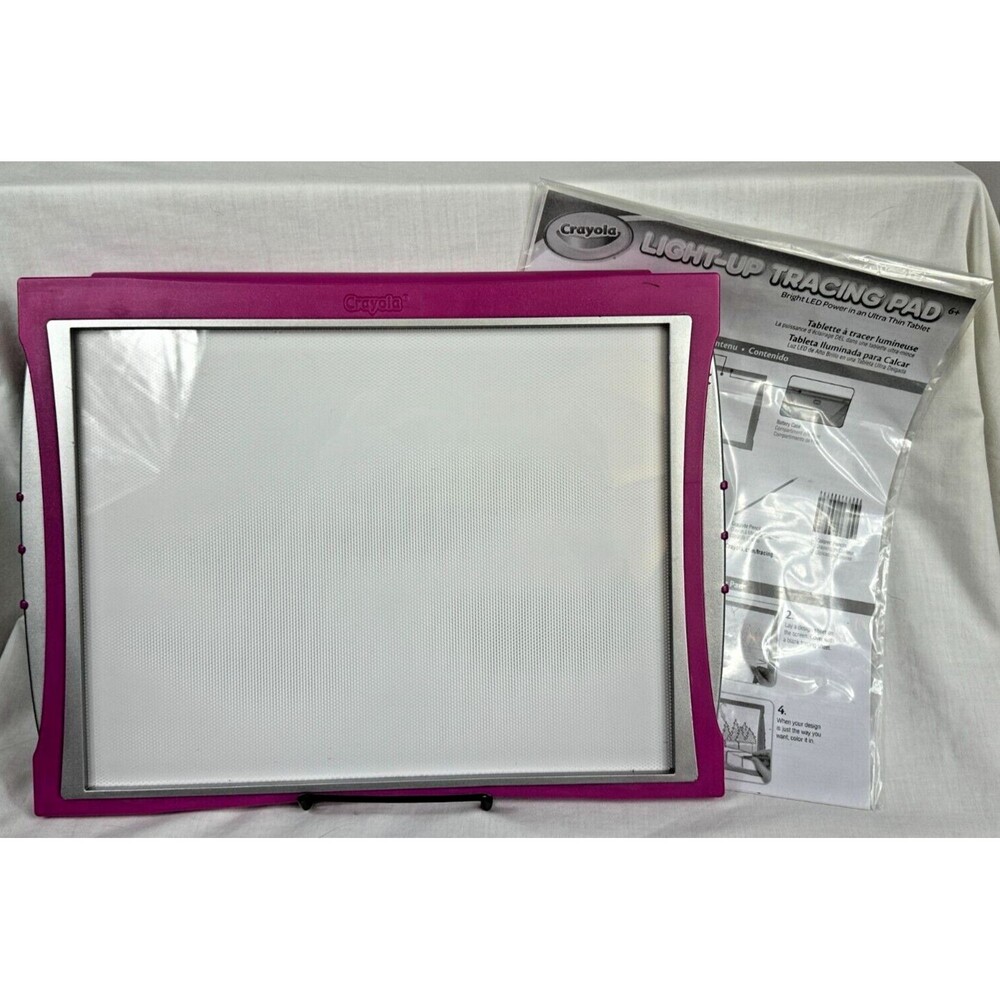 CRAYOLA Light-Up Tracing Pad - LED Drawing Tablet+8 design sheets- 8.5x11"- Pink